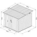 Abri pour 4 vélos en métal anthracite 4,2m² + kit d'ancrage X-METAL