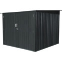 Abri pour 4 vélos en métal anthracite 4,2m² + kit d'ancrage X-METAL
