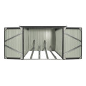Abri pour 4 vélos en métal anthracite 4,2m² + kit d'ancrage X-METAL