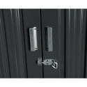 Abri pour 4 vélos en métal anthracite 4,2m² + kit d'ancrage X-METAL