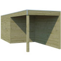 Abri Qube + extension 12m² en bois traité autoclave 27mm – Gardenas