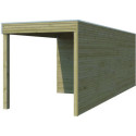 Abri Qube + extension 12m² en bois traité autoclave 27mm – Gardenas