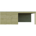 Abri Qube + extension 27m² en bois traité autoclave 27mm – Gardenas
