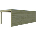 Abri Qube + extension 27m² en bois traité autoclave 27mm – Gardenas