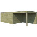 Abri Qube + extension 21,6m² en bois traité autoclave 27mm – Gardenas