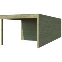 Abri Qube + extension 21,6m² en bois traité autoclave 27mm – Gardenas