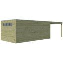 Abri Qube + extension 24,3m² en bois traité autoclave 27mm – Gardenas