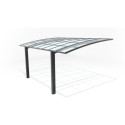 Carport 300x500cm en aluminium gris anthracite H220cm avec 2 poteaux ZEUS - Essency