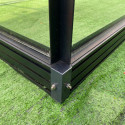 Serre de jardin Duchesse carrée 8,06m² en aluminium laqué noir et verre trempé 4mm - Green Protect