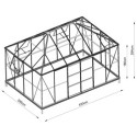Serre de jardin Duchesse 12m² en aluminium laqué noir et verre trempé 4mm - Green Protect