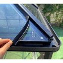 Serre de jardin Duchesse 12m² en aluminium laqué noir et verre trempé 4mm - Green Protect