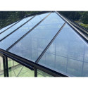 Serre de jardin Duchesse 12m² en aluminium laqué noir et verre trempé 4mm - Green Protect