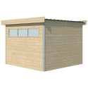 Abri Kasuko S 8,7m² en bois massif 28mm avec profils de coins en aluminium + porte et fenêtre – Gardenas