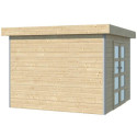 Abri Kasuko S 8,7m² en bois massif 28mm avec profils de coins en aluminium + porte et fenêtre – Gardenas