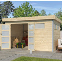 Abri Kasuko M 11,36m² en bois massif 28mm + porte et 2 fenêtres – Gardenas