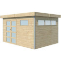 Abri Kasuko M 11,36m² en bois massif 28mm + porte et 2 fenêtres – Gardenas