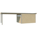Abri Kasuko M 11,36m² + extension 400cm + porte et 2 fenêtres – Gardenas
