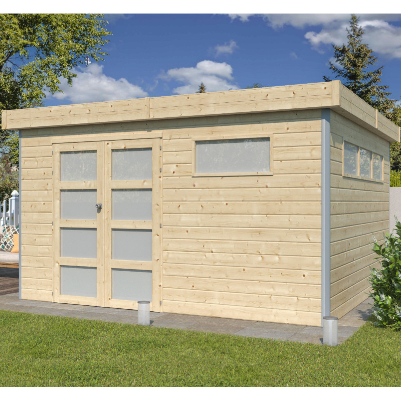 Abri Kasuko L 14,82m² + porte et 2 fenêtres – Gardenas