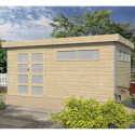Abri Kasuko XL 14,31m² en bois massif 28mm + porte et 2 fenêtres – Gardenas