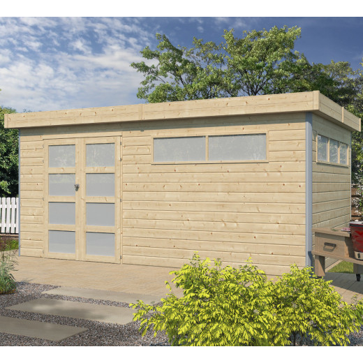 Abri Kasuko XL 14,31m² en bois massif 28mm + porte et 2 fenêtres – Gardenas