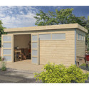 Abri Kasuko XL 14,31m² en bois massif 28mm + porte et 2 fenêtres – Gardenas