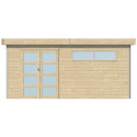 Abri Kasuko XL 14,31m² en bois massif 28mm + porte et 2 fenêtres – Gardenas