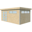 Abri Kasuko XL 14,31m² en bois massif 28mm + porte et 2 fenêtres – Gardenas