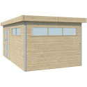 Abri Kasuko XL 14,31m² en bois massif 28mm + porte et 2 fenêtres – Gardenas