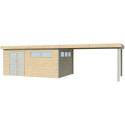 Abri Kasuko XL 14,31m² + extension 400cm + porte et 2 fenêtres – Gardenas