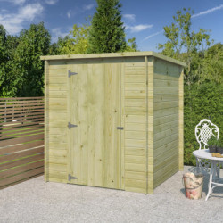 Chalet moderne Svendborg 3,23m² en bois traité 19mm avec porte simple - Gardenas