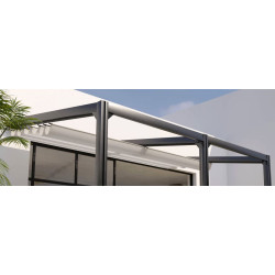 Rideau sous toit en polyester gris perle pour pergolas adossées Antigua - Couleurs du Monde