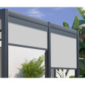 Store brise-soleil frontal 3m gris perle pour pergolas Miami, Denver, Memphis, Seattle, Canberra, Barbade - Couleurs du Monde