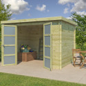 Chalet moderne Umea 8,5m² en bois traité 19mm avec porte double vitrée - Gardenas
