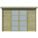 Chalet moderne Umea 8,5m² en bois traité 19mm avec porte double vitrée - Gardenas