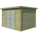 Chalet moderne Umea 8,5m² en bois traité 19mm avec porte double vitrée - Gardenas