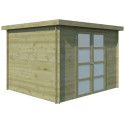 Chalet moderne Umea 8,5m² en bois traité 19mm avec porte double vitrée - Gardenas