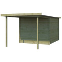 Chalet moderne Umea 8,5m² + extension 200cm en bois traité 19mm avec porte double vitrée - Gardenas