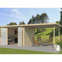 Chalet moderne Umea 8,5m² + extension 300cm en bois massif 19mm avec porte double vitrée - Gardenas