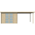 Chalet moderne Umea 8,5m² + extension 300cm en bois massif 19mm avec porte double vitrée - Gardenas