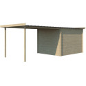 Chalet moderne Umea 8,5m² + extension 300cm en bois massif 19mm avec porte double vitrée - Gardenas