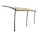 Pergola adossée en aluminium gris anthracite 400x350cm - KYOTO - Couleurs du Monde