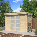 Chalet moderne Oregon 6,86m² en bois massif 28mm avec porte double vitrée - Gardenas