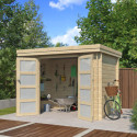 Chalet moderne Oregon 6,86m² en bois massif 28mm avec porte double vitrée - Gardenas