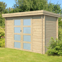 Chalet moderne Oregon 6,86m² en bois massif 28mm avec porte double vitrée - Gardenas