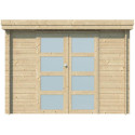 Chalet moderne Oregon 6,86m² en bois massif 28mm avec porte double vitrée - Gardenas