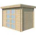 Chalet moderne Oregon 6,86m² en bois massif 28mm avec porte double vitrée - Gardenas