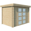 Chalet moderne Oregon 6,86m² en bois massif 28mm avec porte double vitrée - Gardenas