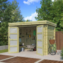 Chalet moderne Oregon 6,86m² en bois traité 28mm avec porte double vitrée - Gardenas