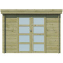 Chalet moderne Oregon 6,86m² en bois traité 28mm avec porte double vitrée - Gardenas