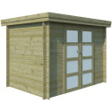Chalet moderne Oregon 6,86m² en bois traité 28mm avec porte double vitrée - Gardenas